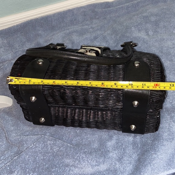 RARE Like new Adrienne Vittadini | vintage 90's wicker bag calf hair - Picture 11 of 16